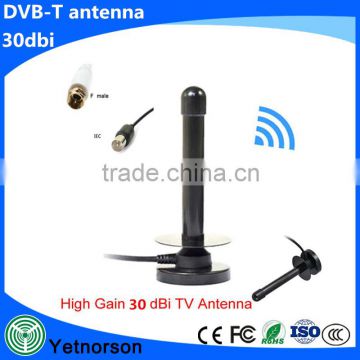 Factory sale cheap digital Freeview 30dBi VHF UHF DVB-T HDTV indoor digital tv antenna with IEC male connector