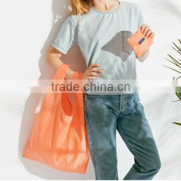 Folding nylon tote bag with custom logo