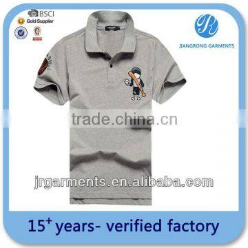 outdoor grey promotional custom polo shirt design