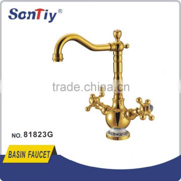 factory direct sale antique gold brass basin faucet 81823G