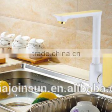 single lever Gold white Kitchen Faucet