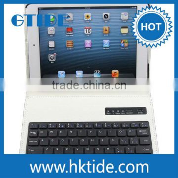Hot Selling 9.7-inch Leather Case 360 degree rotation hold for iPad with removable bluetooth keyboard