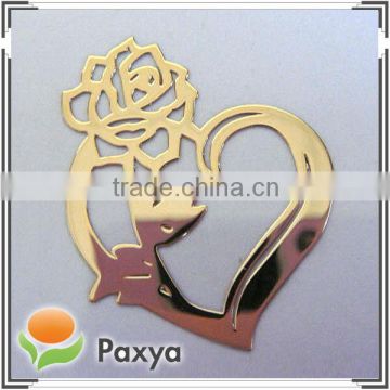 Customized fashion shiny gold metal decorative logo label sticker
