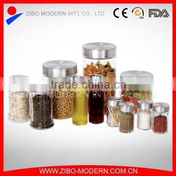 most popular 11pc food candy spices seasoning food glass storage jar set