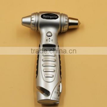 DIG01029 Hot sale 5 in 1 Multifunction Tire Pressure Gauge with LED Torch/Seat-Belt Cutter/Hammer