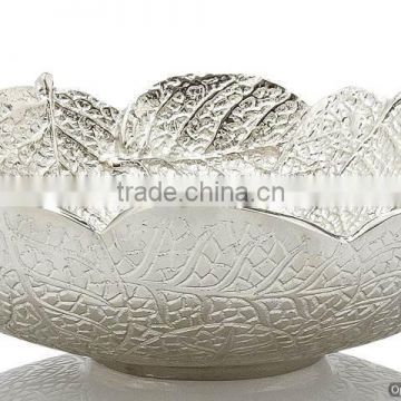 leaf design metal silver bowl for sale