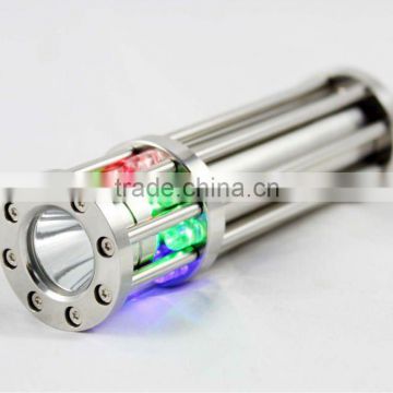 UniqueFire Stainless Steel CREE XP-G R5 LED Flashlight with Birdcage Design and Colourful Bright