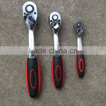 High quality CR-V steel Ratchet Wrench with double colors TPR handle