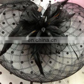 black flower decorative hats 011
