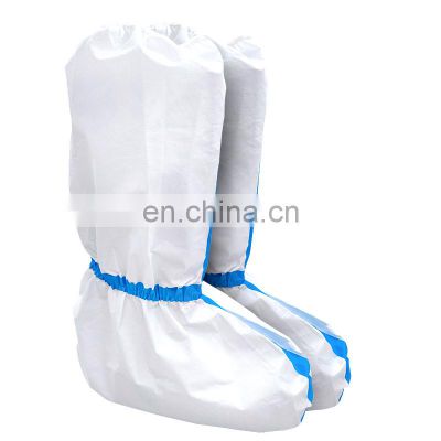 Disposable Waterproof Surgical Boot Covers Non Woven Protective SMS PP  Ultraviolet Light Medical Shoe Cover With Blue Taped