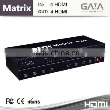 4 x 4 True Matrix HDMI Switch/Splitter with Remote Control and RS232 support HDMI Matrix 4 input 4 output