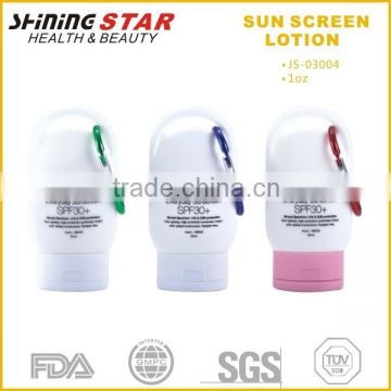 2016 new private label sunscreen manufacturer usa with carabiner
