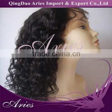 5A quality black women 100 virgin brazilian full lace wig,wholesale cheap human hair full lace wig