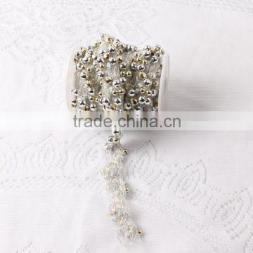 Special beads thread lace trim chain,new arrival thread beaded lace trim