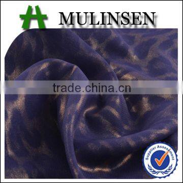 Mulinsen textile twisted 100D*100D woven printed metallic chiffon fabric