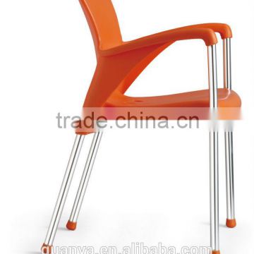 modern beautiful design plastic dining chair with aluminum legs for dining chairs