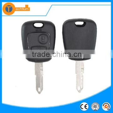 without logo on key shell 2 button remote car key cover blank with 206 blade replacement for Peugeot 206 205 106 405