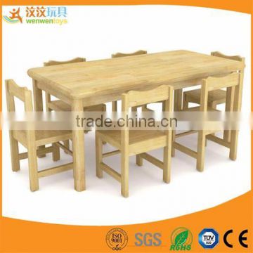Wooden preschool furniture of desk and chairs