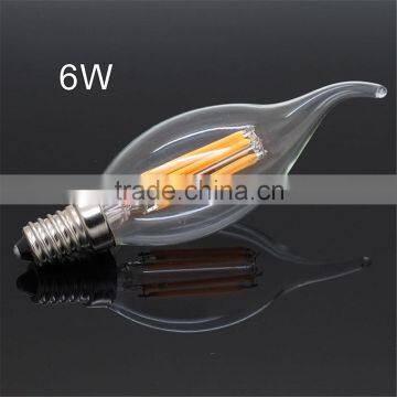 Dimmable E17 LED Filament bulb 2W 4W 6W with CE RoHS