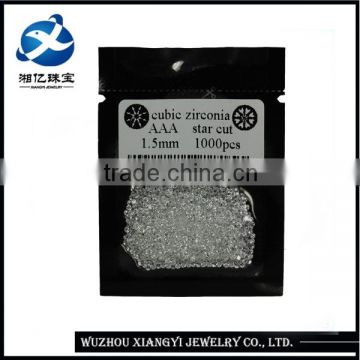 1.5mm wuzhou xiangyi synthetic gems aaa garde cubic zirconia
