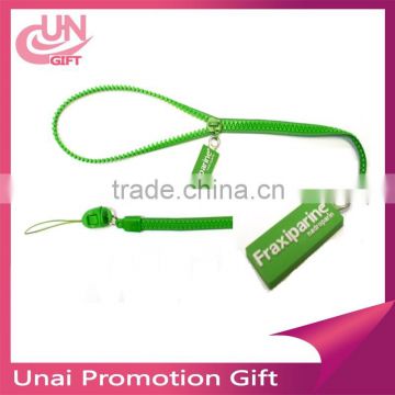 OEM Plastic Open End Zipper Lanyards With PVC Puller Have Stock