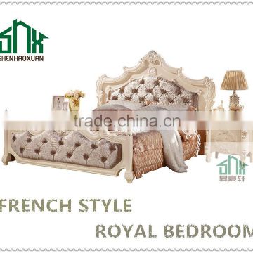 SHX bed room furniture HA-912# french bed latest double bed designs bed design
