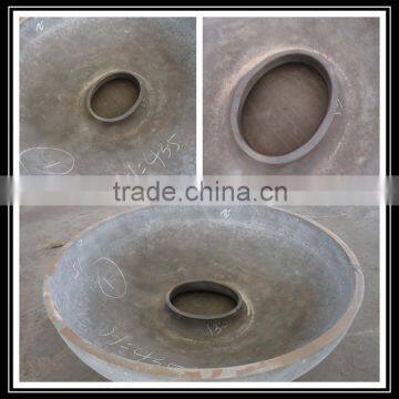 steel elliptical punching head dish end with socket ,groove hole