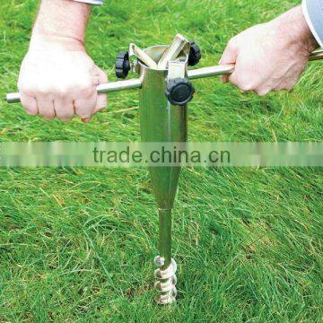 Rotary Washing Line Parasol Umbrella Screw In Metal Garden Ground Spike Base