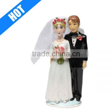 7-3/8-Inch hand painted wedding cake topper figurine
