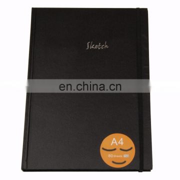 110gsm 80 sheets Tape Bound Black Hard Cover A4 Sketch Pad
