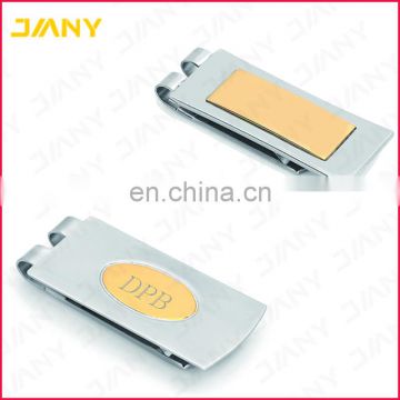 Custom Logo Engraved Stainless Steel Money Clip With Spring