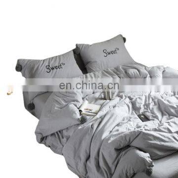 2020 New Customized Hotel 100% Cotton Comfortable Bed_Sheet_Bedding_Sets with Fuzzy Ball