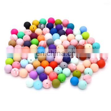 9mm Bulk Soft Silicon Chewing Necklace Teether Bead Food Grade BPA Free Baby Teething Silicone Beads for Jewelry Making