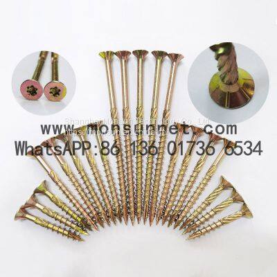 Particalboard Screw With Nibs Cutting Knurling Zinc Deck screws  Fiberboard Screws Factory