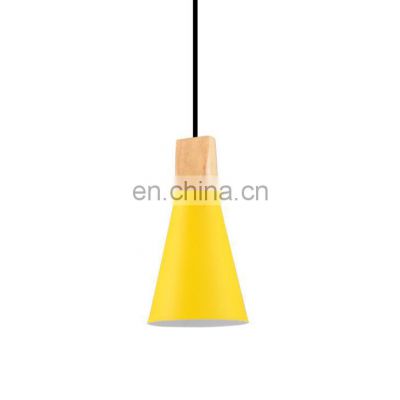 Wholesale Nordic Wooden Metal Pendant Light E27 Decorative Chandelier Lamp