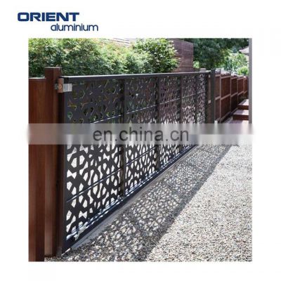 Aluminum laser cut fence 8ft  privacy lattice screen retractable wpc slat fencing wall panel board