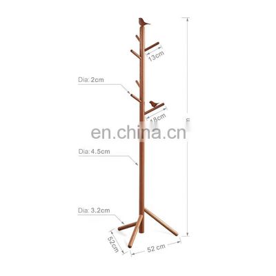 home bedroom furniture single wooden hanging hat coat clothes display rack stand