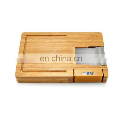 Rectangle bamboo electronic digital kitchen weighing scale cutting chopping board
