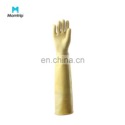 Morntrip Impact Rubber Natural Latex Industrial Safety Gloves For Hand Protection Steady Wrinkle Extreme Thick Rubber Glove 22''