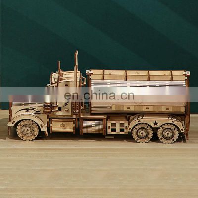Selling Difficult DIY Truck Tanker Custom Wholesale Personalised Big Kids Wooden 3d Puzzles