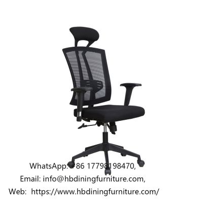 ergonomic with headrest Black fabric black lines swivel office chair