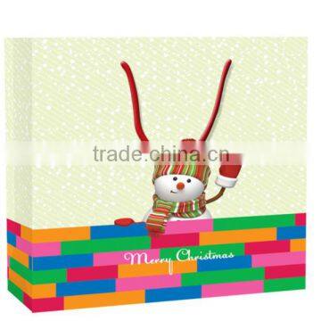 snowman cheap kraft paper bag for Christmas, Promotional gift bag 2014