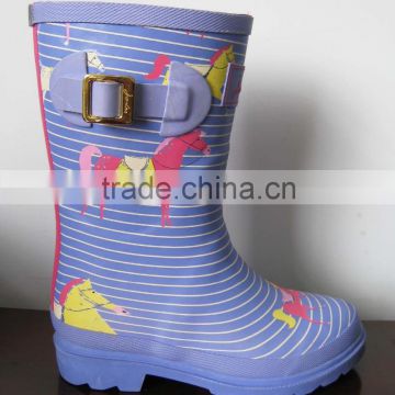 2016 Funky colourful horse kid's gum boots