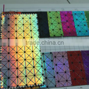2016 fashion designs for handbags laser reflective pu artificial leather for making bags