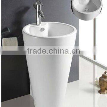 Top china sanitary ware ceramic one piece pedestal basin/sink (BSJ-B134C)