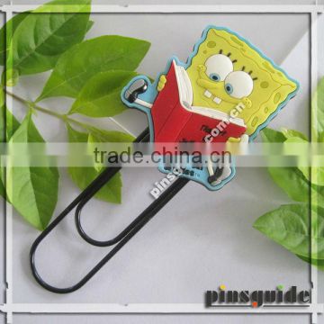 Handmad Customise Logo Cute Cartoon Figure Soft Rubber Square Paper Clips For Books