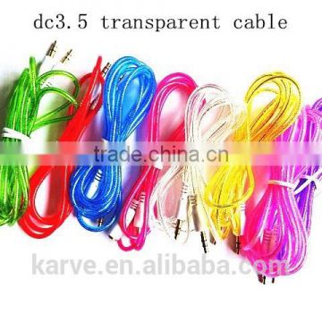 wholesale colorful dc3.5 transparent cable