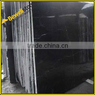 Wholesale price black marble slab, China hubei nero marquina black marble slab