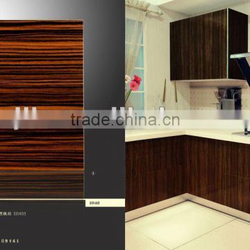 high glossy Kitchen Cabinet/high glossy wood color kitchen cabinet,H1035