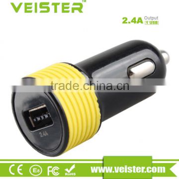 veister single usb port car charger colorful 5v 2.4a universal car charger